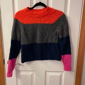 Fun cropped color block sweater